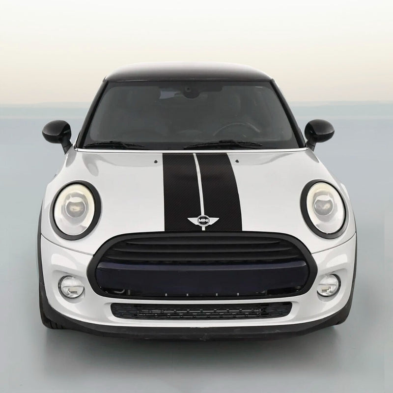 4 Inch Black Carbon Fiber Vinyl Rally Stripes Racing Stripe Kit for Mini Cooper