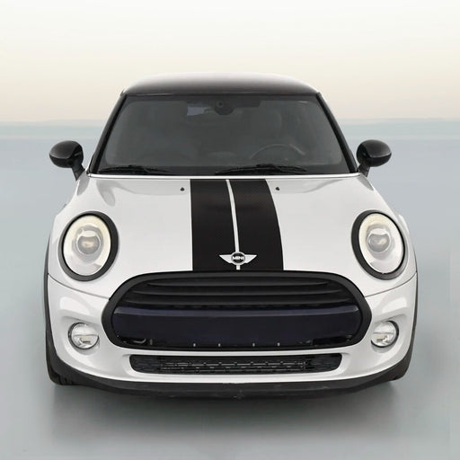 DURAFORCE 4 Inch Black Carbon Fiber Vinyl Rally Stripes Racing Stripe Kit for Mini Cooper
