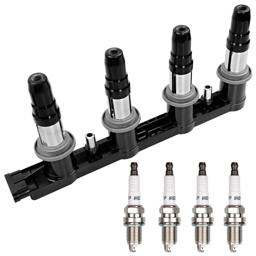 DURAFORCE 1.8L Ignition Coils and Spark Plugs for Chevy Cruze Sonic Aveo5 09-18 4 Pack