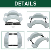 DURAFORCE Set of 2 Single Axle Trailer Fenders For 13" Wheels Tire Skirt Boat (Gray)
