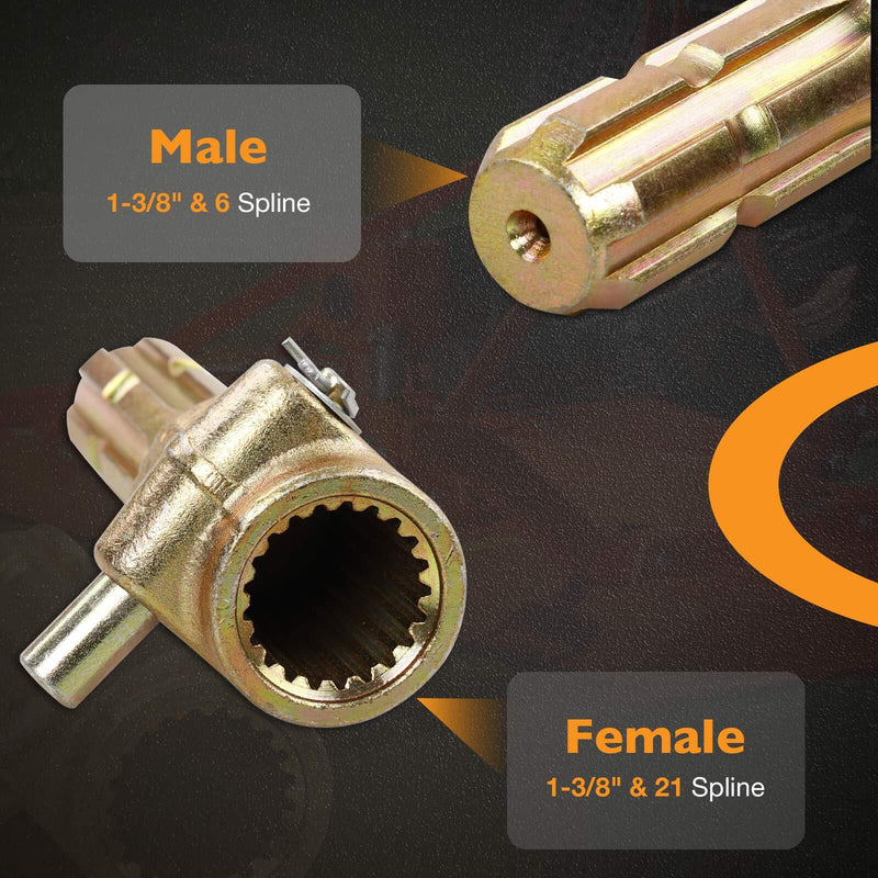 PTO Extender Adaptor Female 21 Male 6 1 3 8 Spline for 70HP Engine