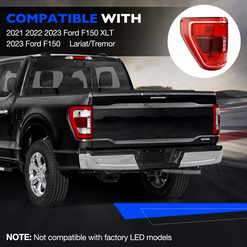 Driver Side LED Tail Light Brake Lamp With Blind Spot For Ford 2021 2023 F150