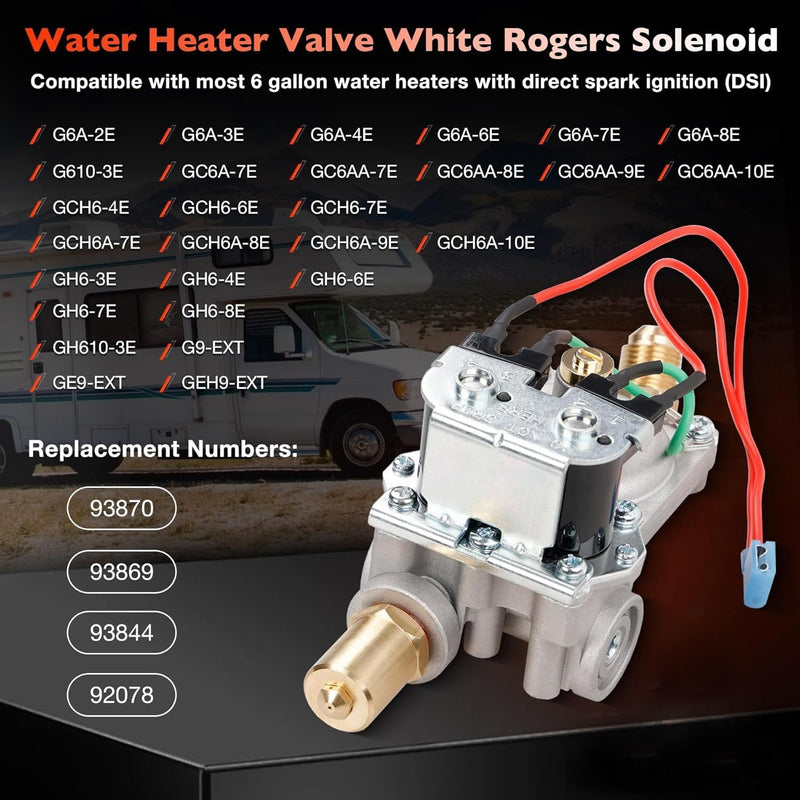 GC6AA 10E 92078 RV Gas Water Heater Control Valve For Atwood 6 Gal Water Heaters
