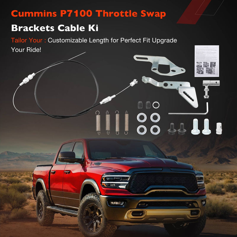 P7100 Throttle Swap Kit 60 Adjustable Cable Mounting Brackets Return Springs