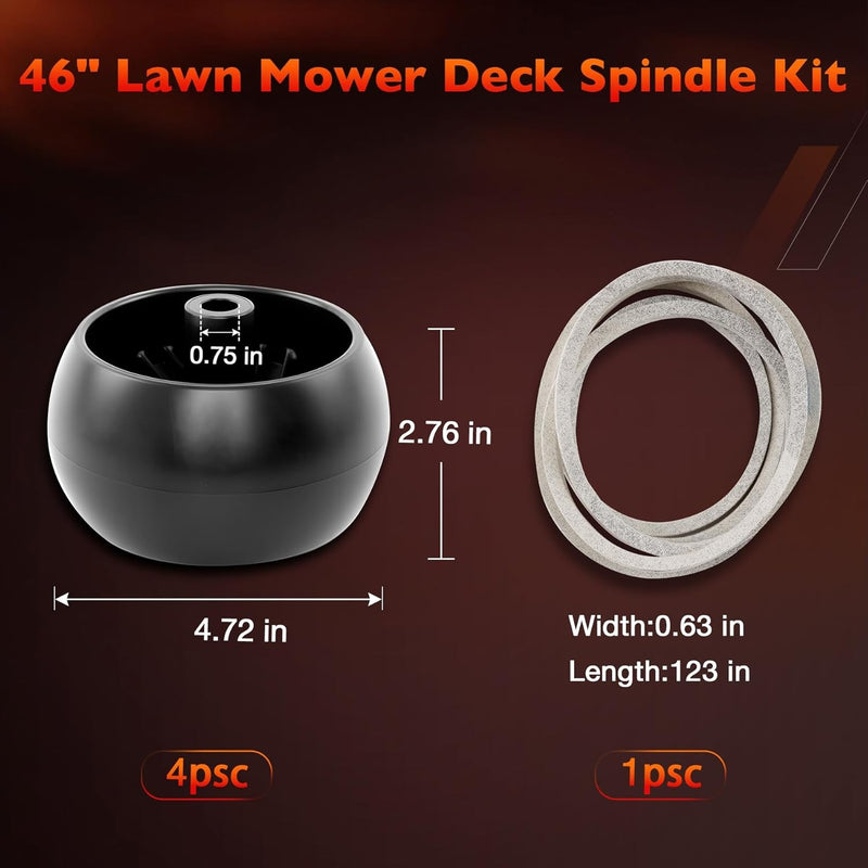 46 Mower Blade Spindle Belt Wheel Idler Kit for Husqvarna RZ4623 RZ46i Z246