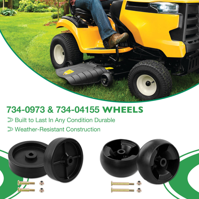 7340973 73404155 Lawn Mower Deck Roller Wheel Kit For Cub Cadet Craftsman 4pc