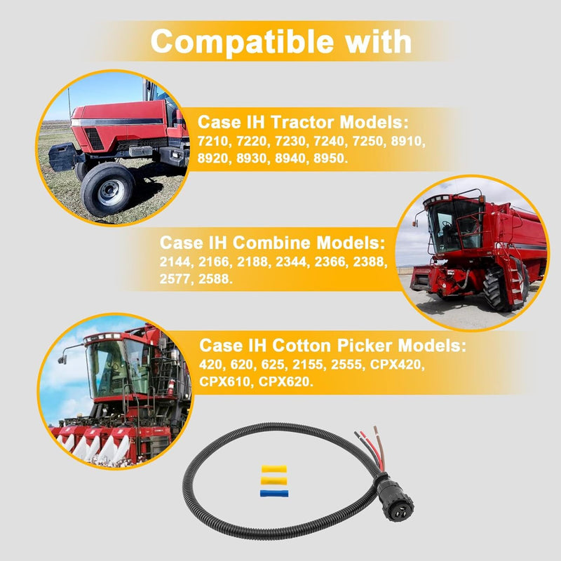 86511459 187103A1 Power Connector Kit for Case IH Tractor Combine Cotton Picker