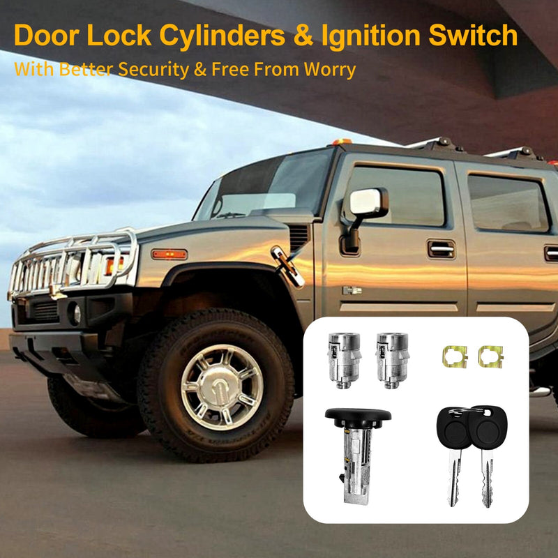 Ignition Switch Front Door Lock Cylinders for Chevy Silverado GMC Sierra 03 07