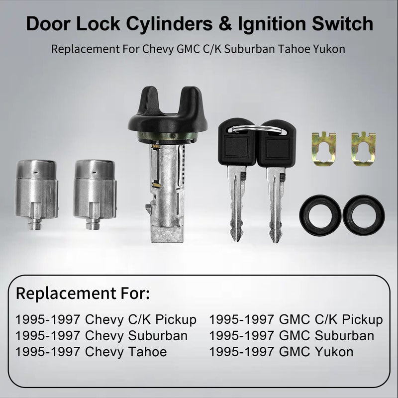 Ignition Switch Door Lock Cylinders With Keys For Chevy GMC C K Suburban