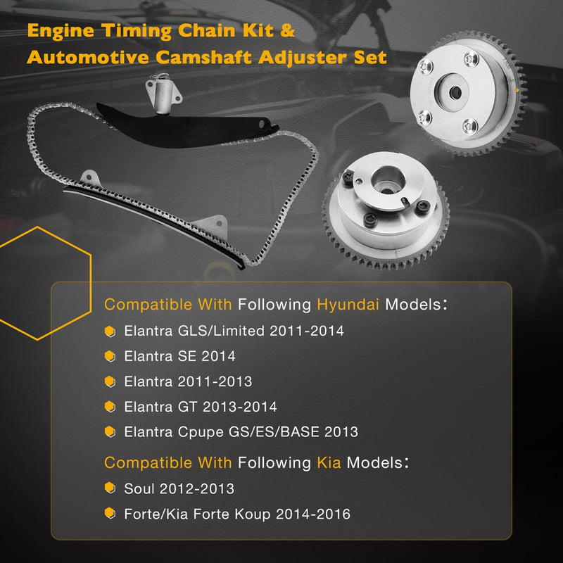 Timing Chain Kit Exhaust Intake CVVT Gear for Hyundai Kia Soul Elantra 2.0T 1.8L
