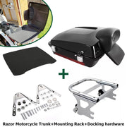 DURAFORCE Razor Motorcycle Trunk Fit For Harley Backrest Pad Street Road Glide 97-08