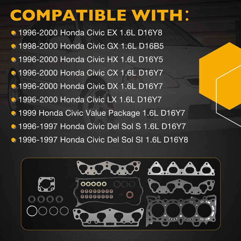 HS9915PT1 Cylinder Head Gasket Set for Honda Civic Del Sol HX CX DX 1996 00 1.6L