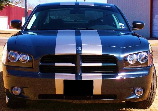 DURAFORCE 10 Inch Vinyl Rally Stripes Racing Stripe Kit Hood Trunk Roof for Dodge Charger