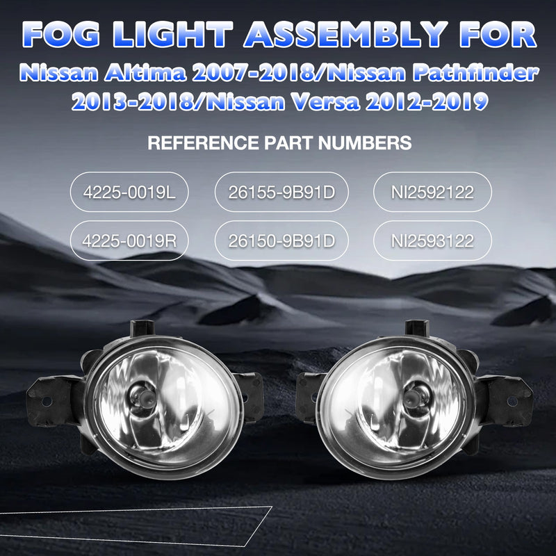 Led Bumper Fog Light Driving Lamp For Nissan Altima Versa Sentra 2004 2019 Pair