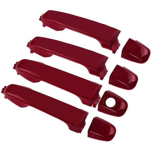 DURAFORCE Exterior Door Handles Front Rear Kit for Toyota Camry 2012 2017 Red 4 Piece