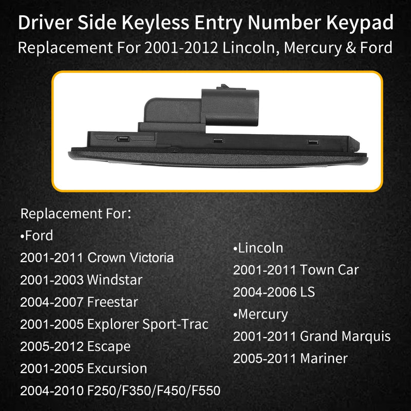 Driver Door Keyless Entry Number Keypad For 01 12 Lincoln Ford F 250 350 450 550