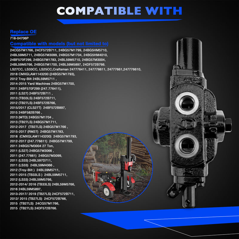 71804706P Log Splitter Control Valve For Troy Bilt Craftsman LS27CC LS33CC
