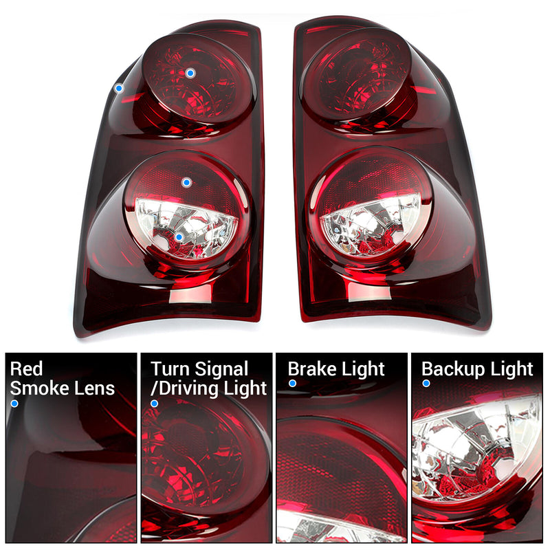 Pair Red Smoke Tail Lights Lamps for 2007-08 Dodge Ram 1500 07-09 Ram 2500 3500