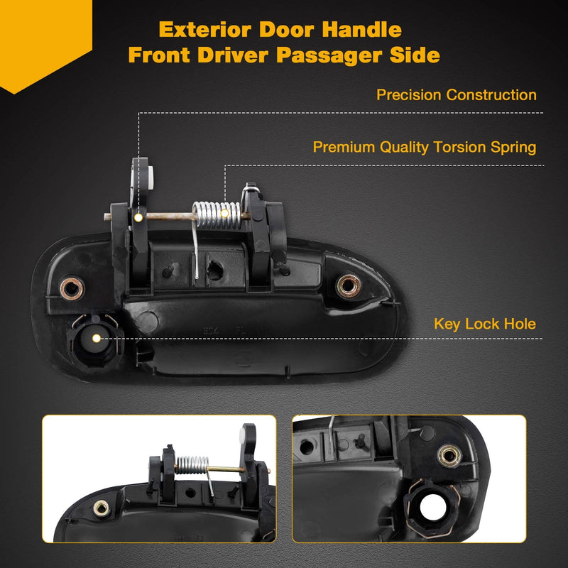 Front Rear Exterior Door Handle Set LH RH For Honda Civic 96 00 4 Piece