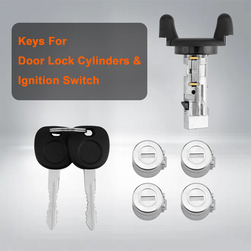 Ignition Switch Door Lock Cylinders With Keys For Chevy Express GMC Savana 01 07