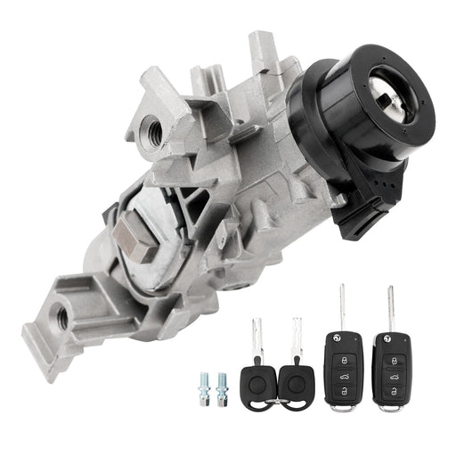 DURAFORCE Ignition Switch Lock Cylinder w/ Remote Key Shell for 2004-18 VW Jetta Golf EOS