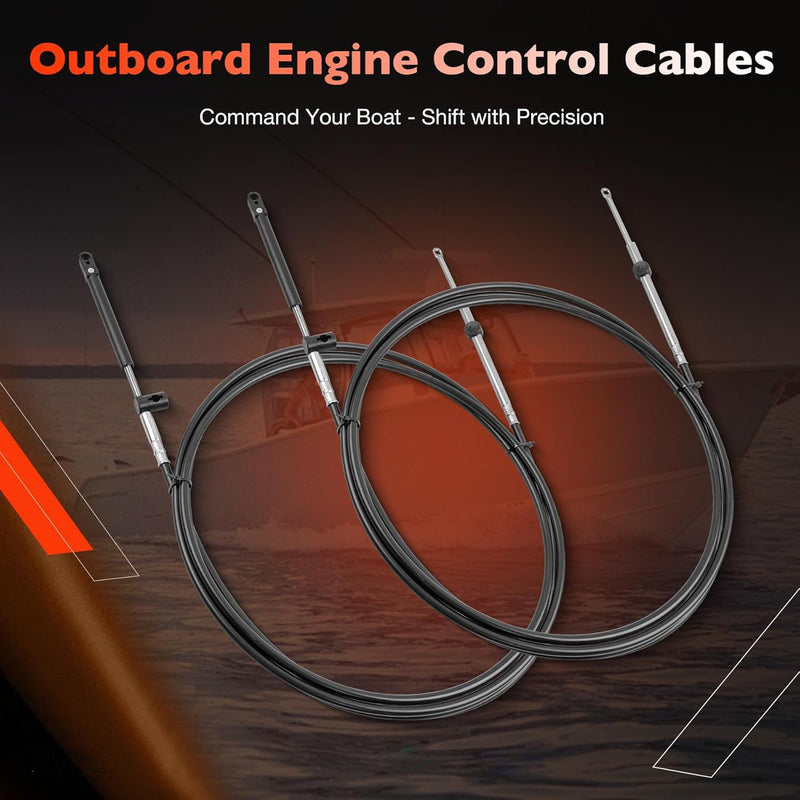 Outboard Throttle Shift Control Cables 18 Ft Gen 1 for Mercury MerCruiser 2 Pcs