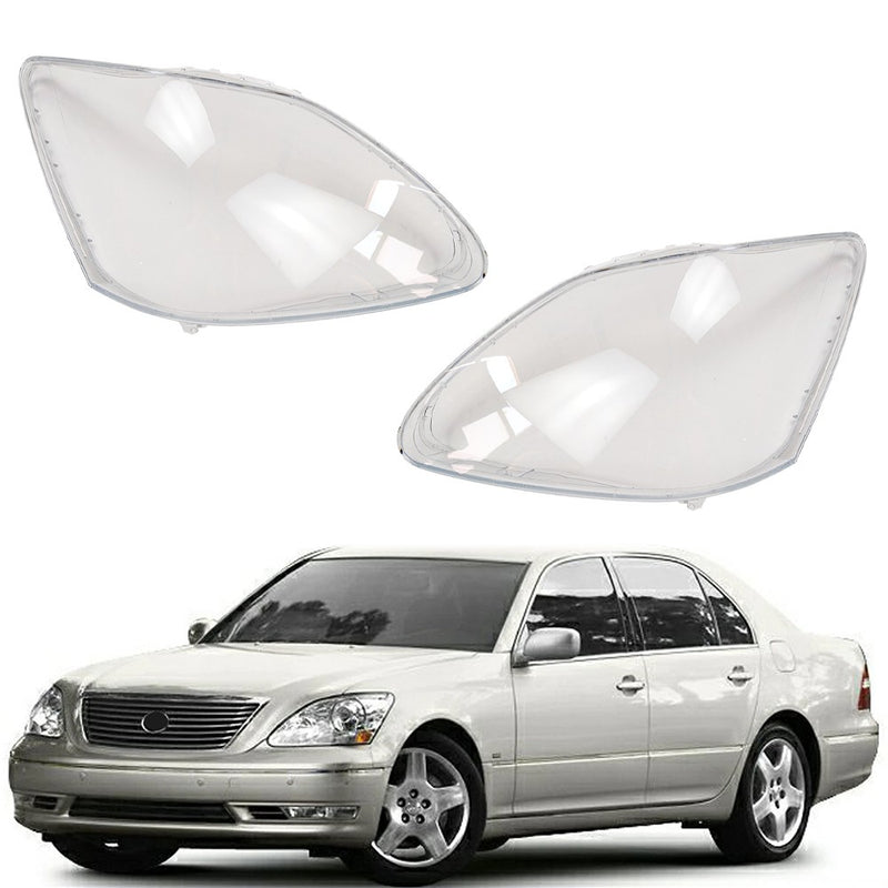 Front Headlight Lens Headlamp Cover Left Right Pair for Lexus LS430 2004 06