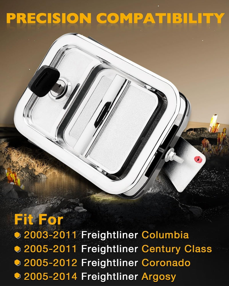 Front Exterior Door Handle w/ Lock Cylinders for Freightliner Columbia 03-14 2PK