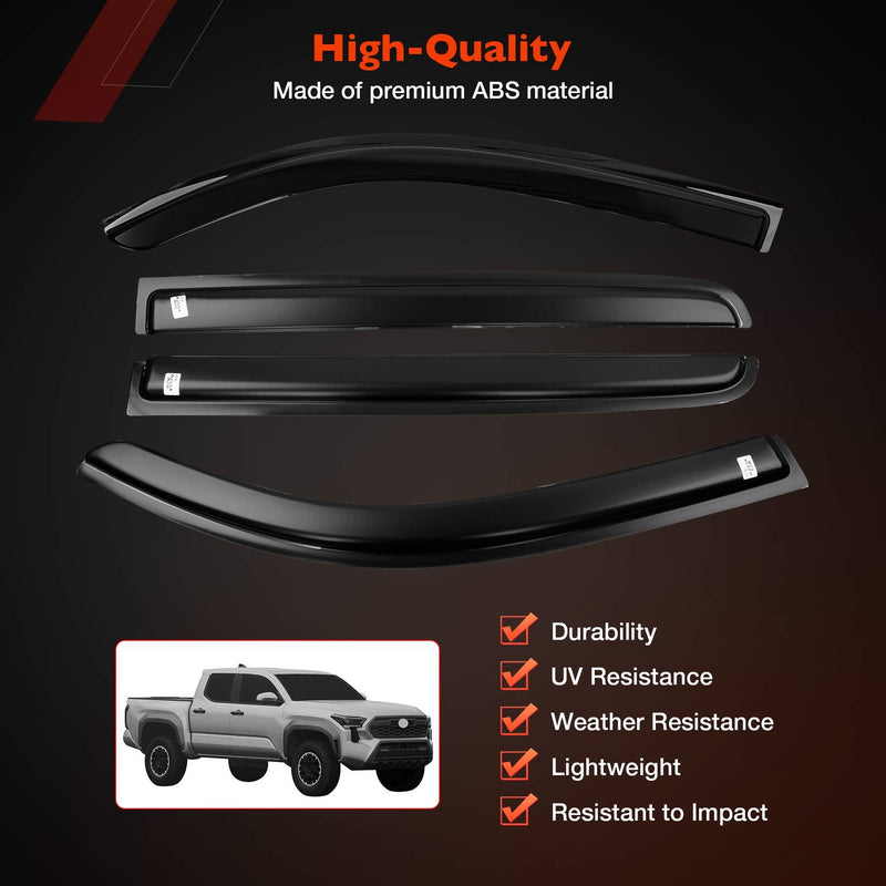 Side Window Rain Guards Deflector Visor for Toyota Tacoma 2024 2025 4X