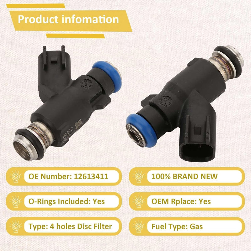12613411GM Flex Fuel Injectors for Chevy Tahoe Sierra 10 14 4.8 5.3 6.0 8 Pack