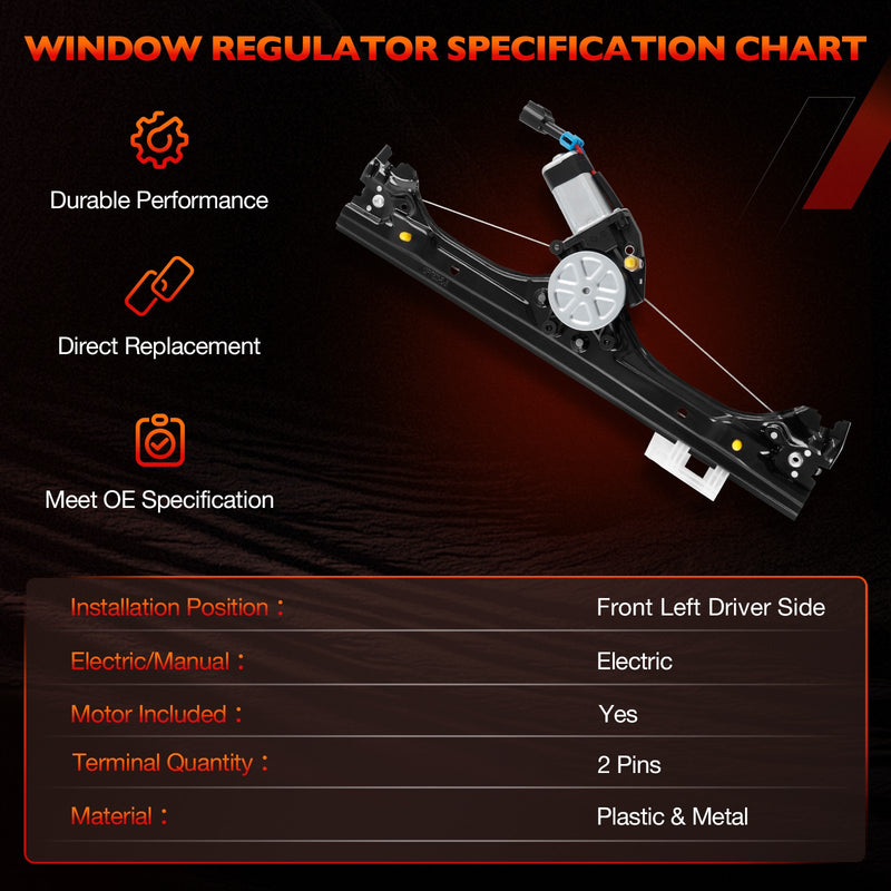 751 648 Front Left Power Window Regulator With Motor Assy For 2012 2019 Fiat 500