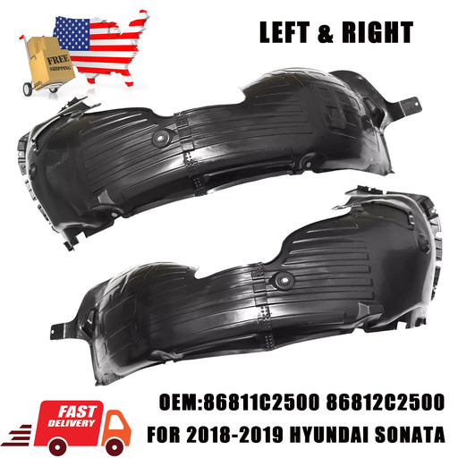 DURAFORCE Front Fender Liner For Hyundai Sonata 2018-2019 86811C2500 86812C2500 LH RH