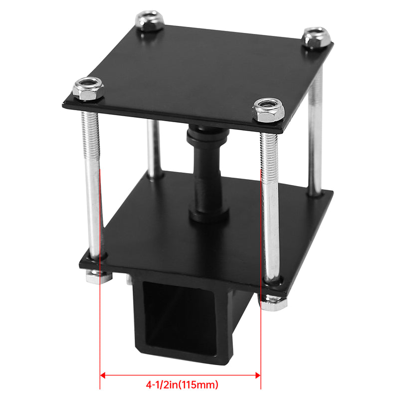 4in Square RV Bumper Receiver Adapter 2in Hitch Mount Rack Cargo Carrier Tube 2