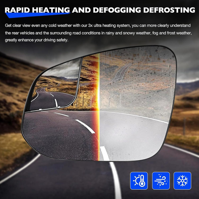 Left Right Side Heated Mirror Glass with BLIS for Toyota RAV4 Tacoma 4Runner 13-24