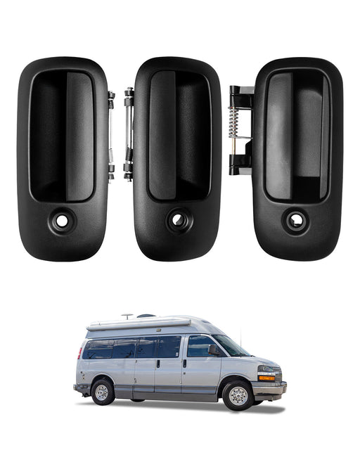 DURAFORCE Exterior Door Handle for Chevy Express GMC Savana 1500 2500 3500 2010 2022 3PCS