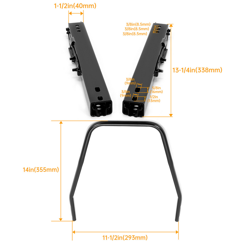 2pcs Universal Dual Lock Seat Sliders Rails Bracket Track Assembly Adjustable