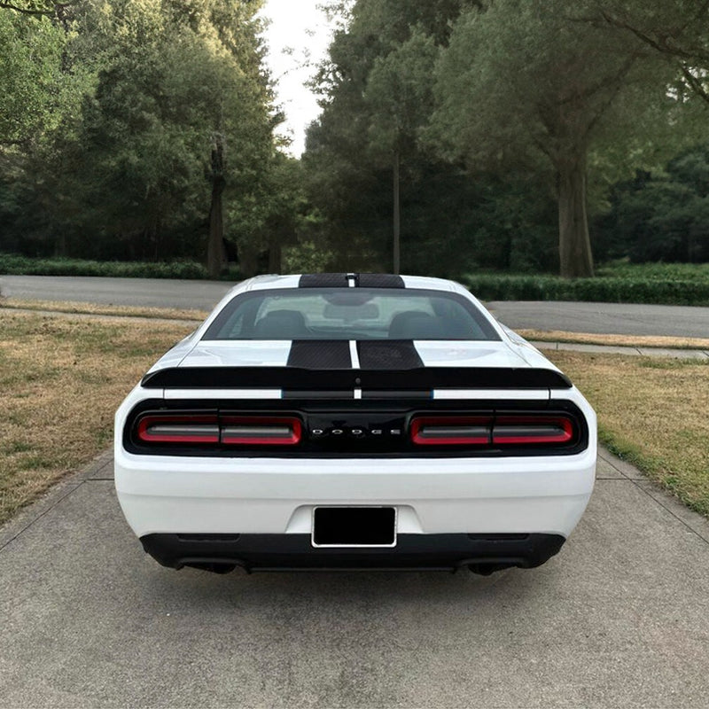 DURAFORCE 11 Inch Black Carbon Fiber Vinyl Rally Racing Stripe for Dodge Challenger