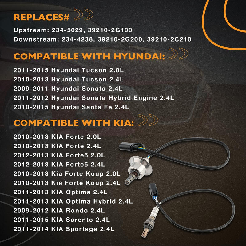Upstream and Downstream O2 Oxygen Sensor for KIA Sorento Forte Hyundai Sonata