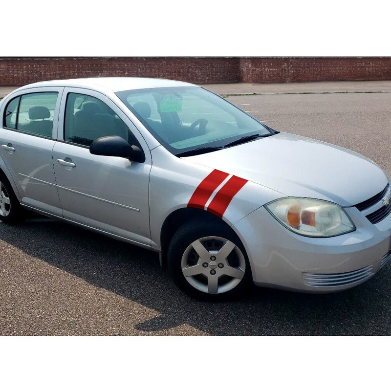 4 Inch Dual Fender Stripe Hash Mark Stripe Decal Graphic Kit for Chevy Cobalt
