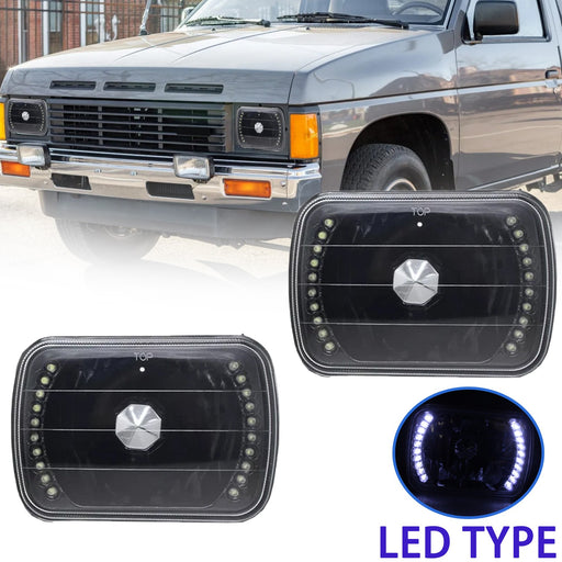 DURAFORCE LED Headlights 5x7" 7x6" Inch H4 HB2 9003 For 1989-1997 Nissan Pickup 1983-1988