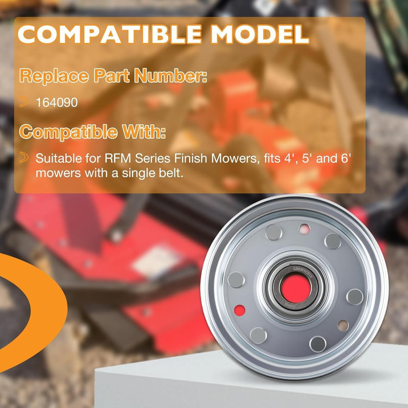 164090 Idler Flat Pulley for RFM Series 4 5 6 Foot Finish Mower Tractor 4 Pc