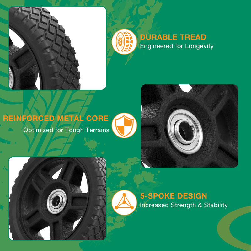 10 Push Lawn Mower Plastic Wheel for Craftsman Generator Garden Tiller 2x
