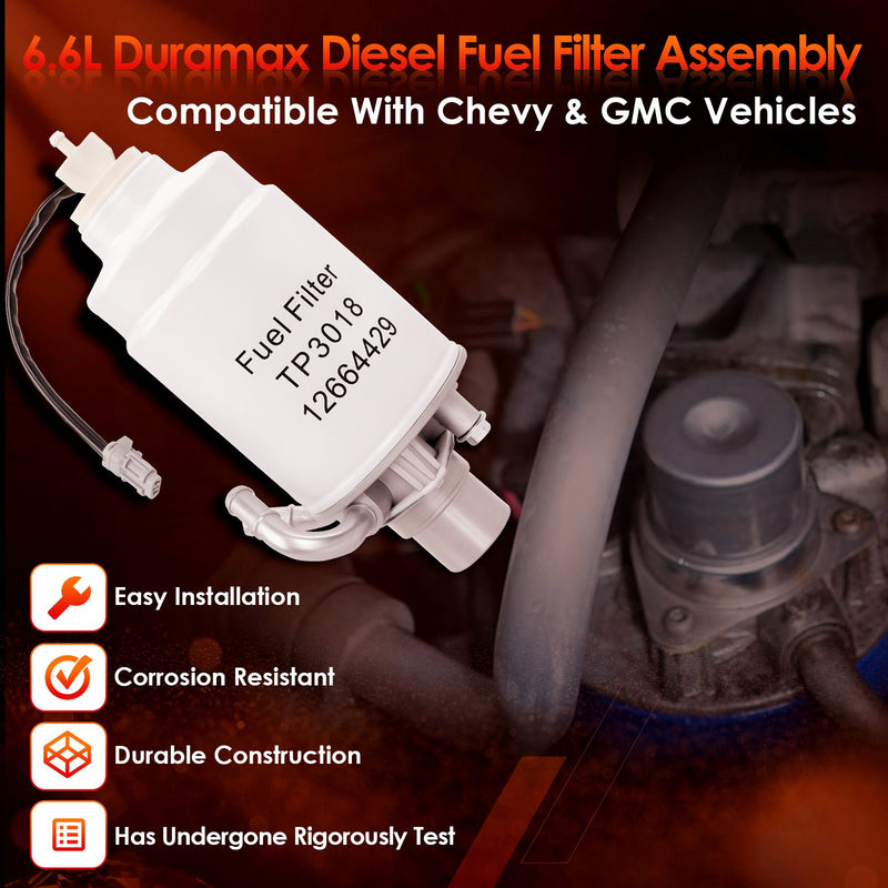 12664429 Fuel Filter Housing for Duramax 6.6L Chevy Silverado GMC 2011 2016