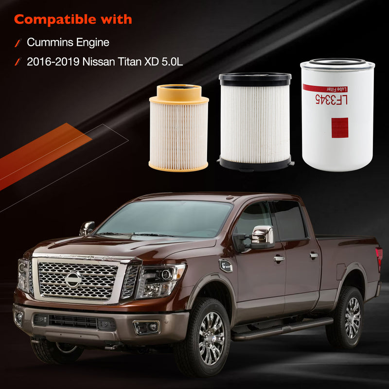 16403-EZ41A Oil Fuel Filter Kit for Nissan Titan XD 5.0L Cummins 2016 2019