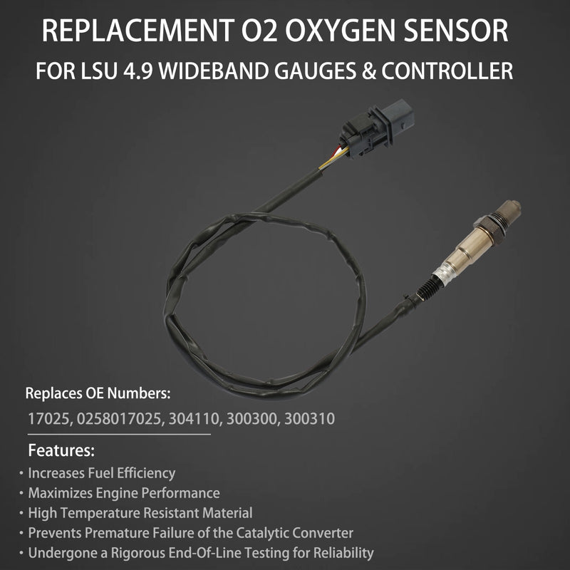 0258017025 LSU 4.9 Lambda WideBand O2 Oxygen Sensor for PLX AEM 30 4110