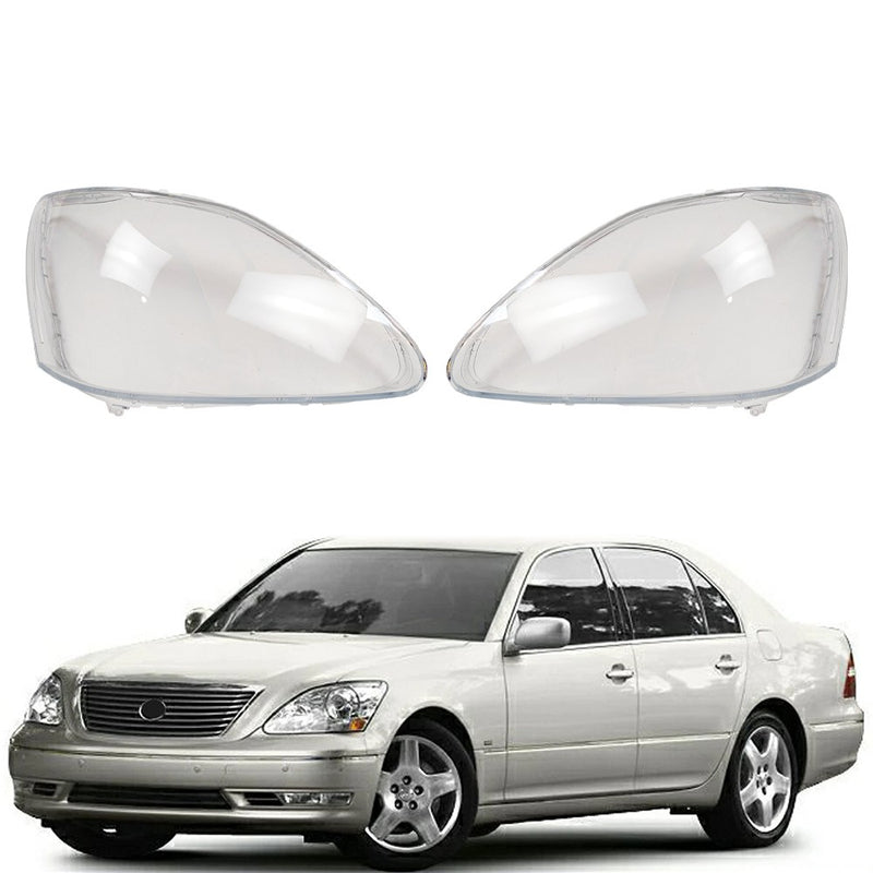 Front Headlight Lens Headlamp Cover Left Right Pair for Lexus LS430 2004 06