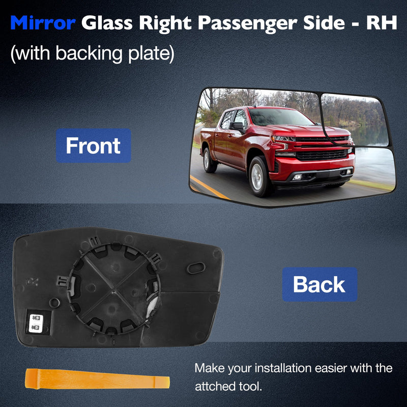 Right Passenger Side Heated Mirror for GMC Sierra Chevy Sliverado 2019 2025
