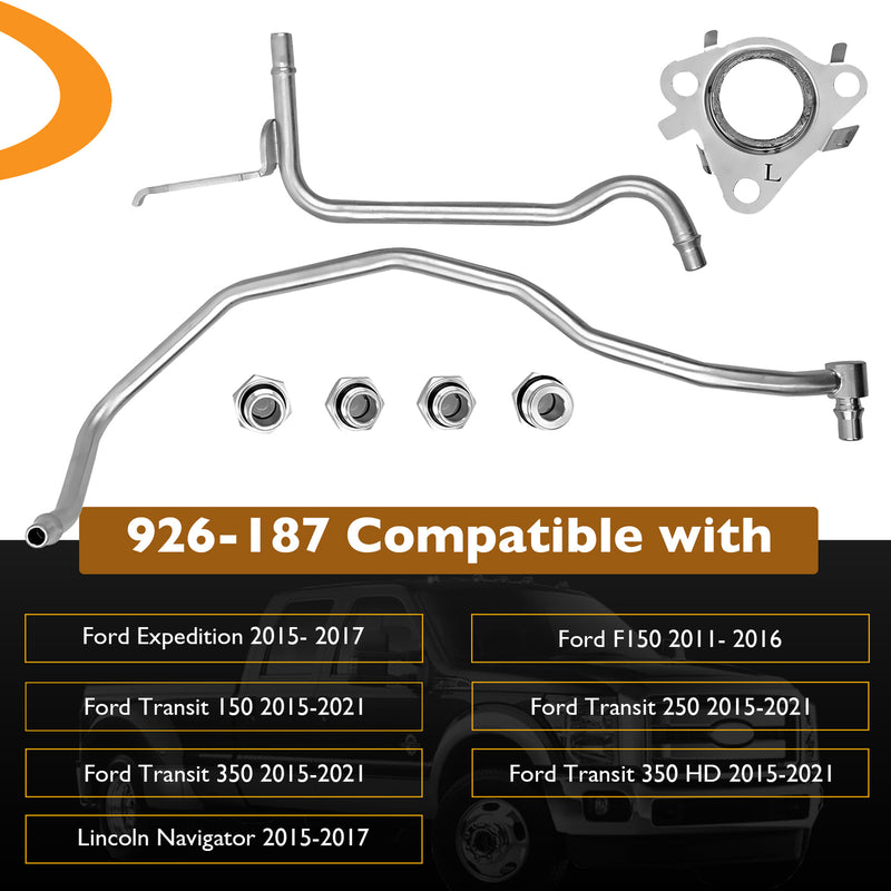 926-187 Turbo Coolant Line Kit Driver Side For 11-21 Ford F150 Transit Lincoln