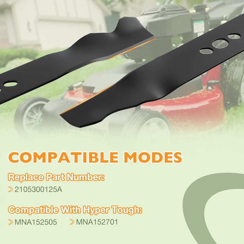 2105300125A Mower Blade for MNA152505 MNA152701 Deck 20 Inch Black 2 Pack