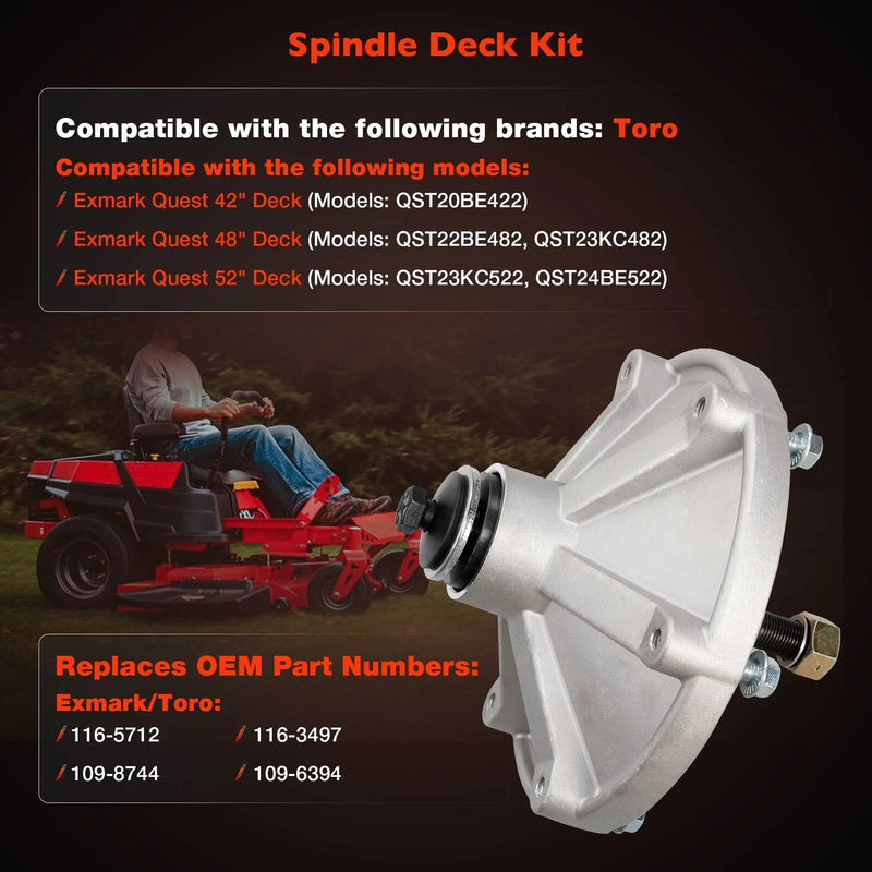 1096394 Deck Spindle Assy For Exmark Toro Quest 42in 48in 52in 1165712 1098744